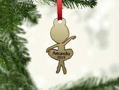 Ballet Class Ballerina Arms Raised Ornament - Personalized Wooden Ornament - Engraved Wooden Christmas Ornament - Engraved Wooden Gift Tag