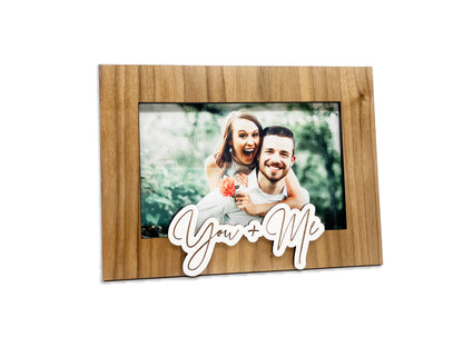 You and Me Photo Frame - Wood Picture Frame- Wooden Frame - You + Me Wood Frame -Photo Frame - Valentine's Décor, Wedding Décor, Home Décor