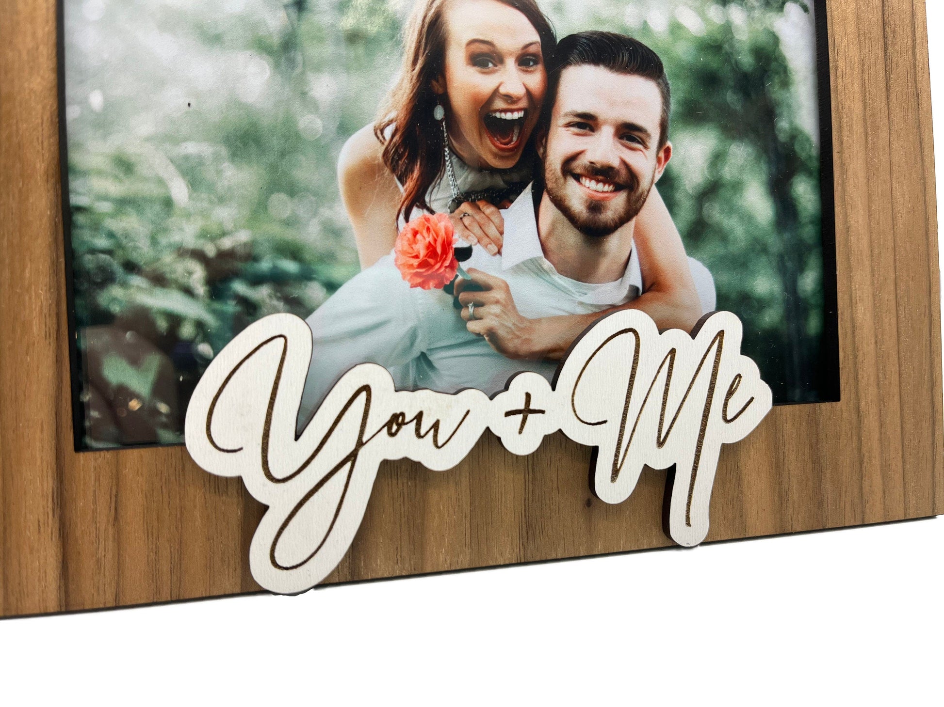 You and Me Photo Frame - Wood Picture Frame- Wooden Frame - You + Me Wood Frame -Photo Frame - Valentine's Décor, Wedding Décor, Home Décor