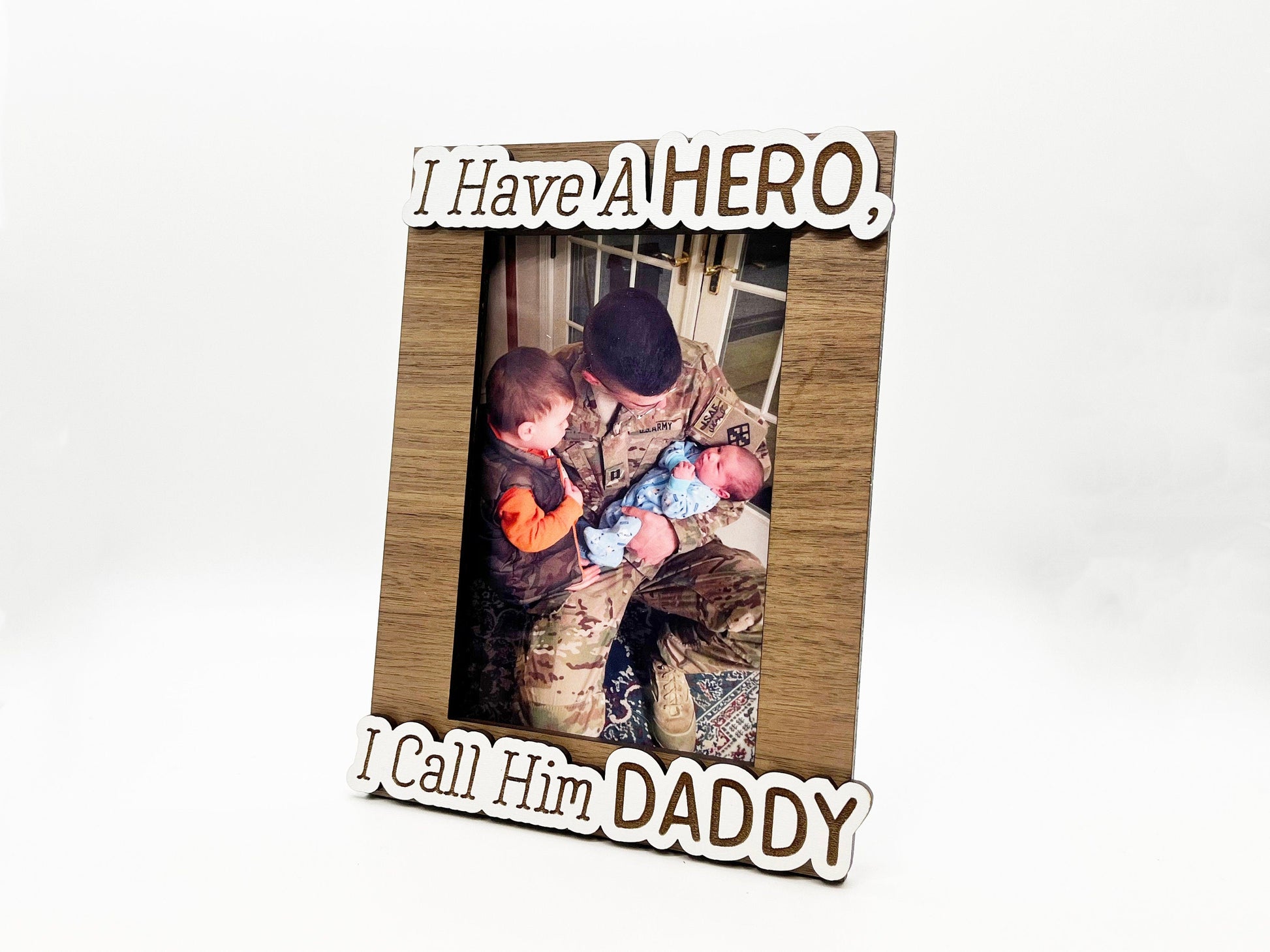 I Have a Hero I Call Him Daddy Photo Frame - Wood Picture Frame, Wooden Frame, Wood Frame, Photo Frame, Father's Day, Home Décor