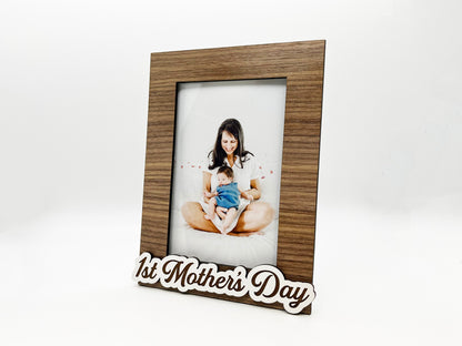 First Mother's Day Photo Frame - Wood Picture Frame, Wooden Frame, Wood Frame, Photo Frame, Mother's Day, Wedding Décor, Home Décor