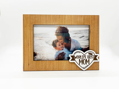 World's Best Mom Photo Frame - Wood Picture Frame, Wooden Frame, Wood Frame, Photo Frame, Mother's Day, Wedding Décor, Home Décor