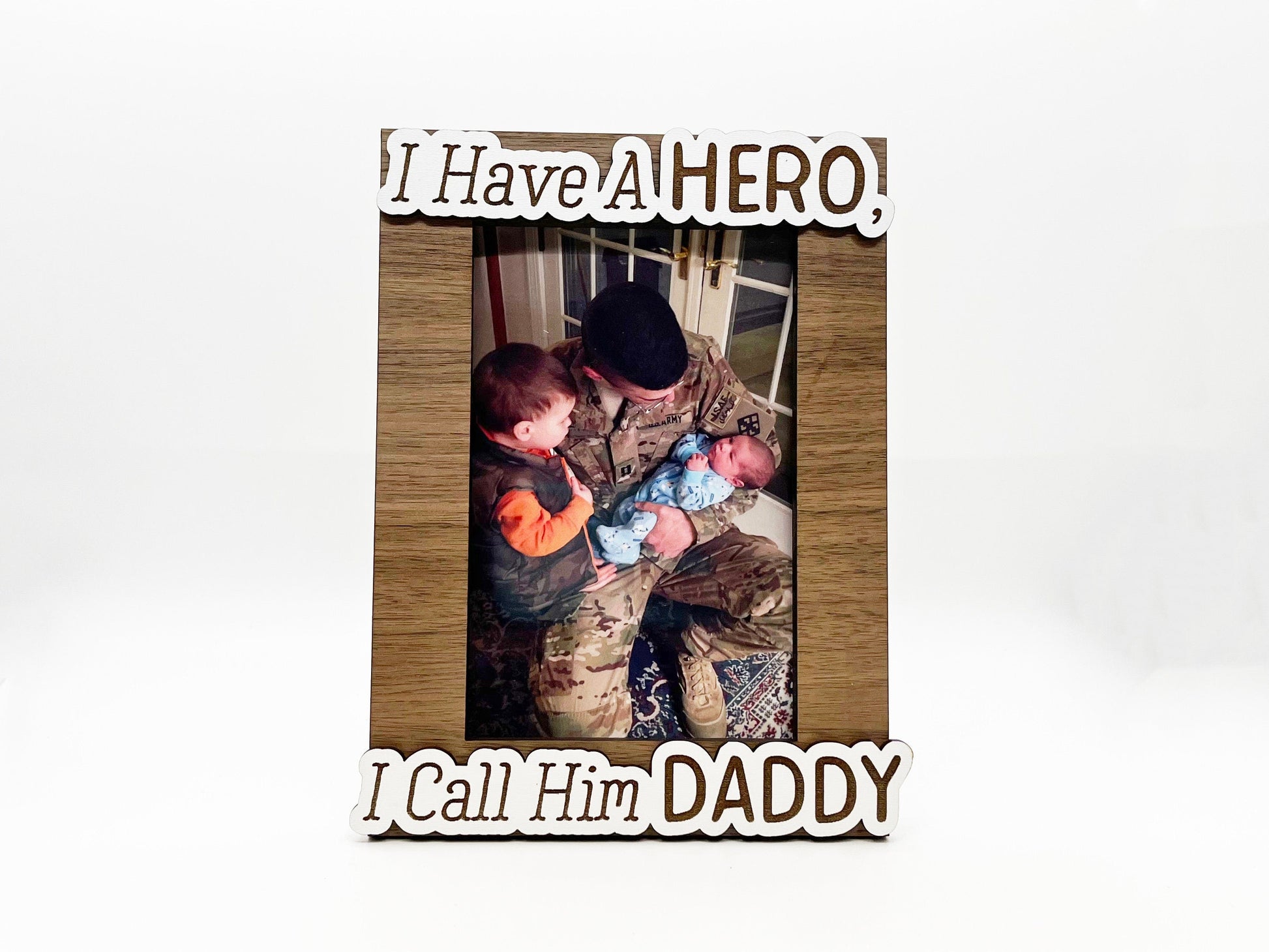 I Have a Hero I Call Him Daddy Photo Frame - Wood Picture Frame, Wooden Frame, Wood Frame, Photo Frame, Father's Day, Home Décor