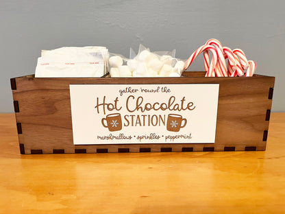 Hot Chocolate Station Box - Hot Coco Box, Hot Chocolate Bar, Hot Coco Bar, Hot Chocolate Box, Coco Caddy, Kitchen Decor, Home Decor