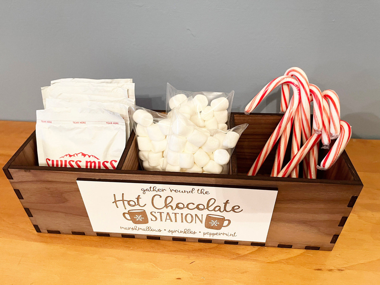 Hot Chocolate Station Box - Hot Coco Box, Hot Chocolate Bar, Hot Coco Bar, Hot Chocolate Box, Coco Caddy, Kitchen Decor, Home Decor