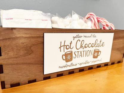 Hot Chocolate Station Box - Hot Coco Box, Hot Chocolate Bar, Hot Coco Bar, Hot Chocolate Box, Coco Caddy, Kitchen Decor, Home Decor