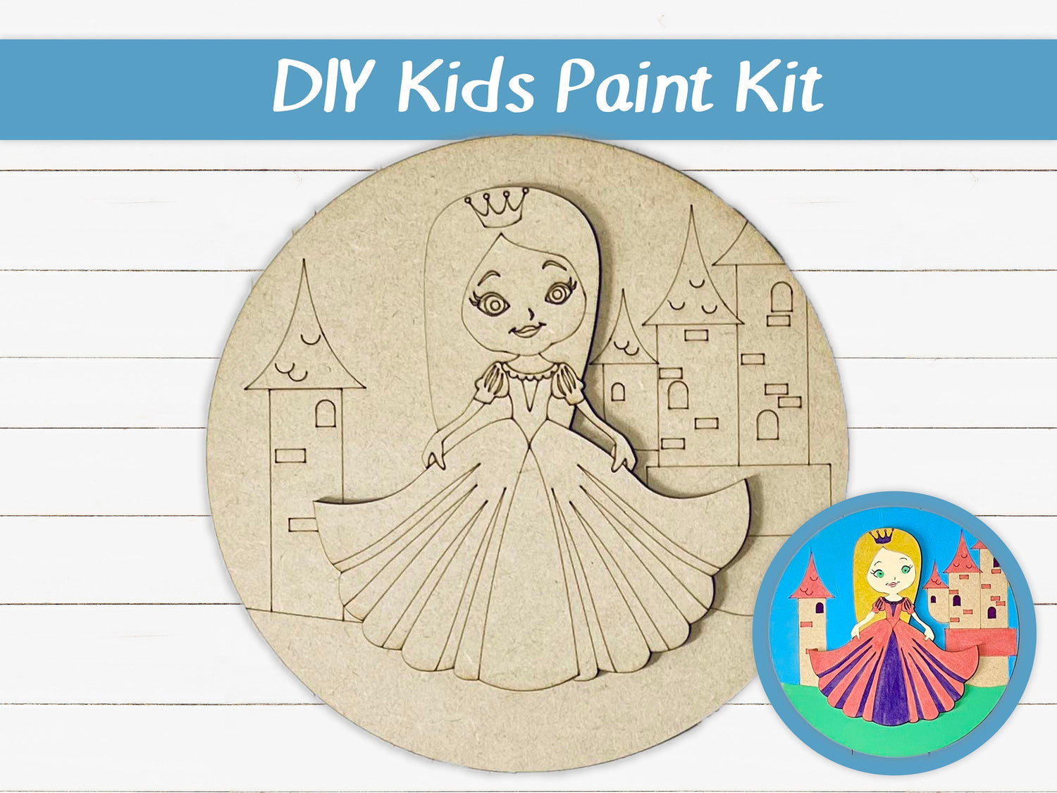 DIY Kids Paint Kit - Princess Castle Kids Paint Kit, Kids Paint Project, DIY Kit, Childrens Craft Project, Kids Craft Kit, Birthday Party