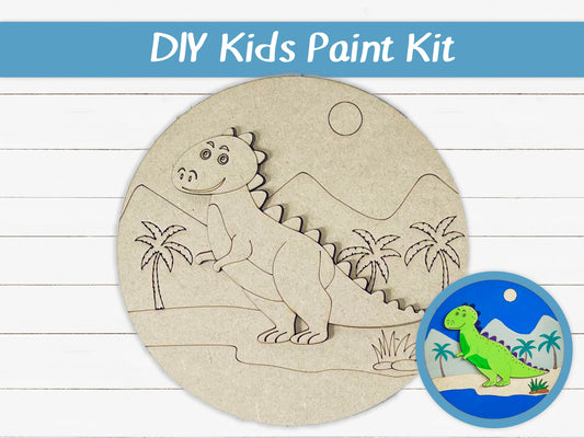 DIY Kids Paint Kit - Dinosaur Kids Paint Kit, Kids Paint Project, DIY Kit, Childrens Craft Project, Kids Craft Kit, Birthday Party