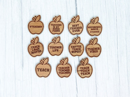 Wood Keychain - Teacher Appreciation Apple Keychain - Teacher Gift, Teacher Keychain, Wooden Keychain, Appreciation Gift, Engraved Keychain