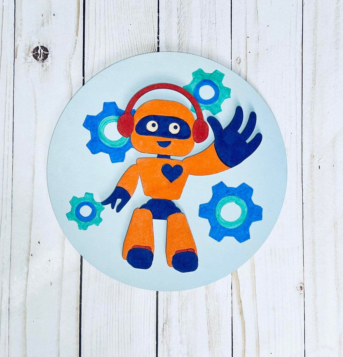 DIY Kids Paint Kit - Robot Gears Paint Kit, Kids Paint Project, DIY Kit, Childrens Craft Project, Kids Craft Kit, Birthday Party