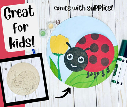 DIY Kids Paint Kit - Ladybug Tulip Paint Kit, Kids Paint Project, DIY Kit, Childrens Craft Project, Kids Craft Kit, Birthday Party