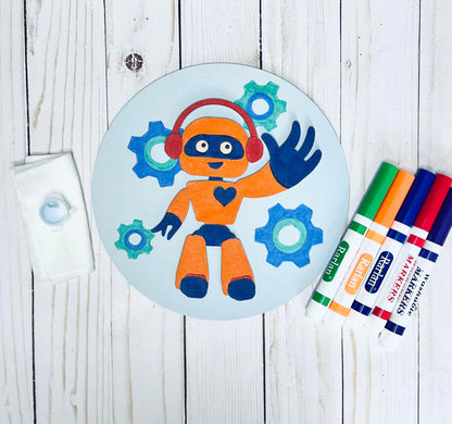 DIY Kids Paint Kit - Robot Gears Paint Kit, Kids Paint Project, DIY Kit, Childrens Craft Project, Kids Craft Kit, Birthday Party