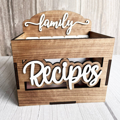 Wooden Recipe Box - Family Recipe Box, 4 x 6 Recipe Box, Wood Recipe Box with Dividers, Kitchen Decor, Home Decor, Wedding, Bridal Shower