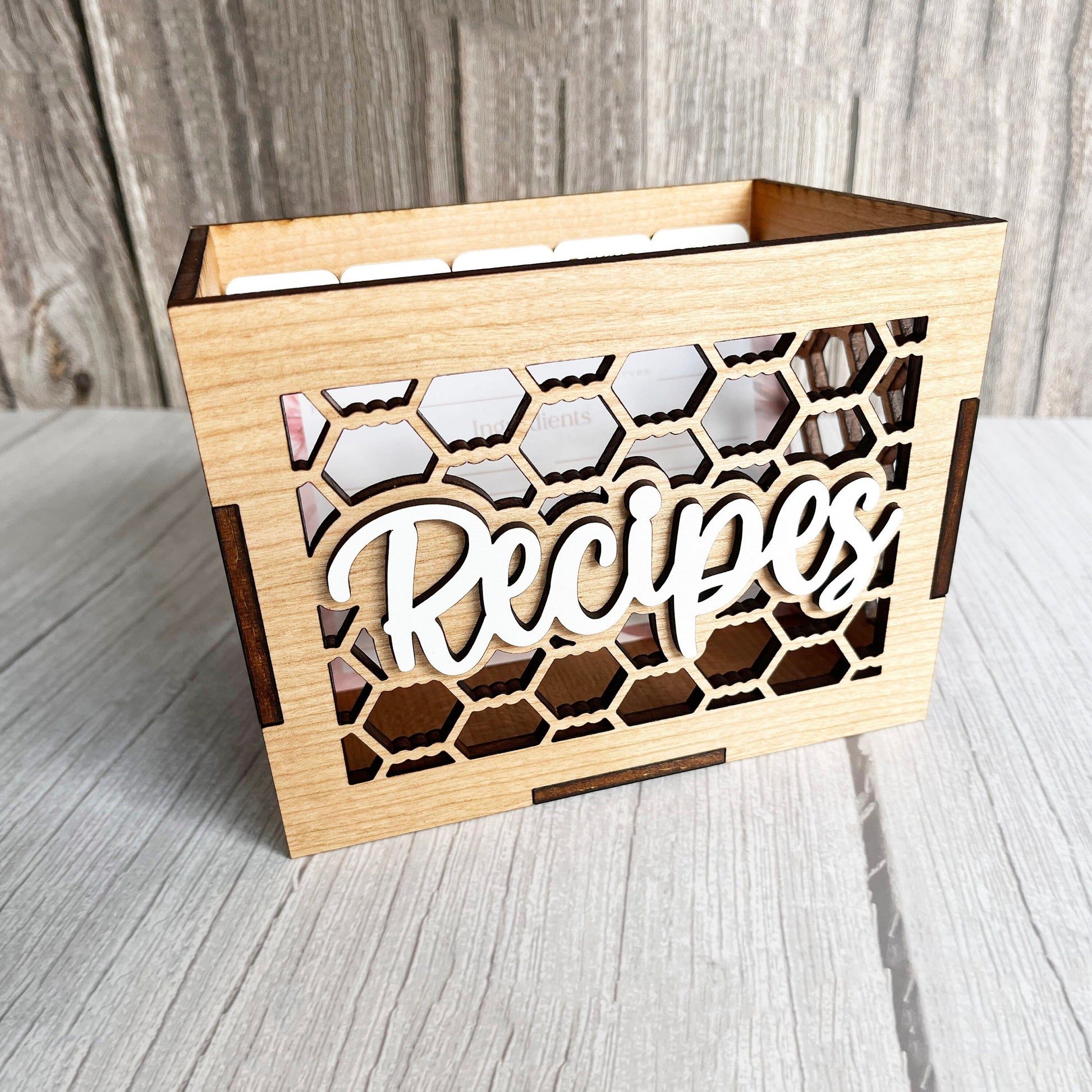 Wooden Recipe Box - Chicken Wire Recipe Box, 4 x 6 Recipe Box, Wood Recipe Box with Dividers, Kitchen, Home Decor, Wedding, Bridal Shower