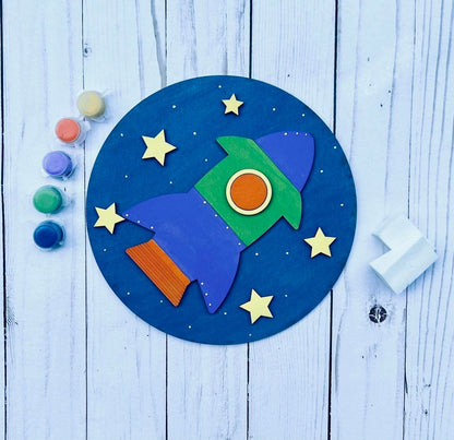 DIY Kids Paint Kit - Rocket Stars DIY Kit, Kids Paint Project, DIY Kit, Childrens Craft Project, Kids Craft Kit, Birthday Party