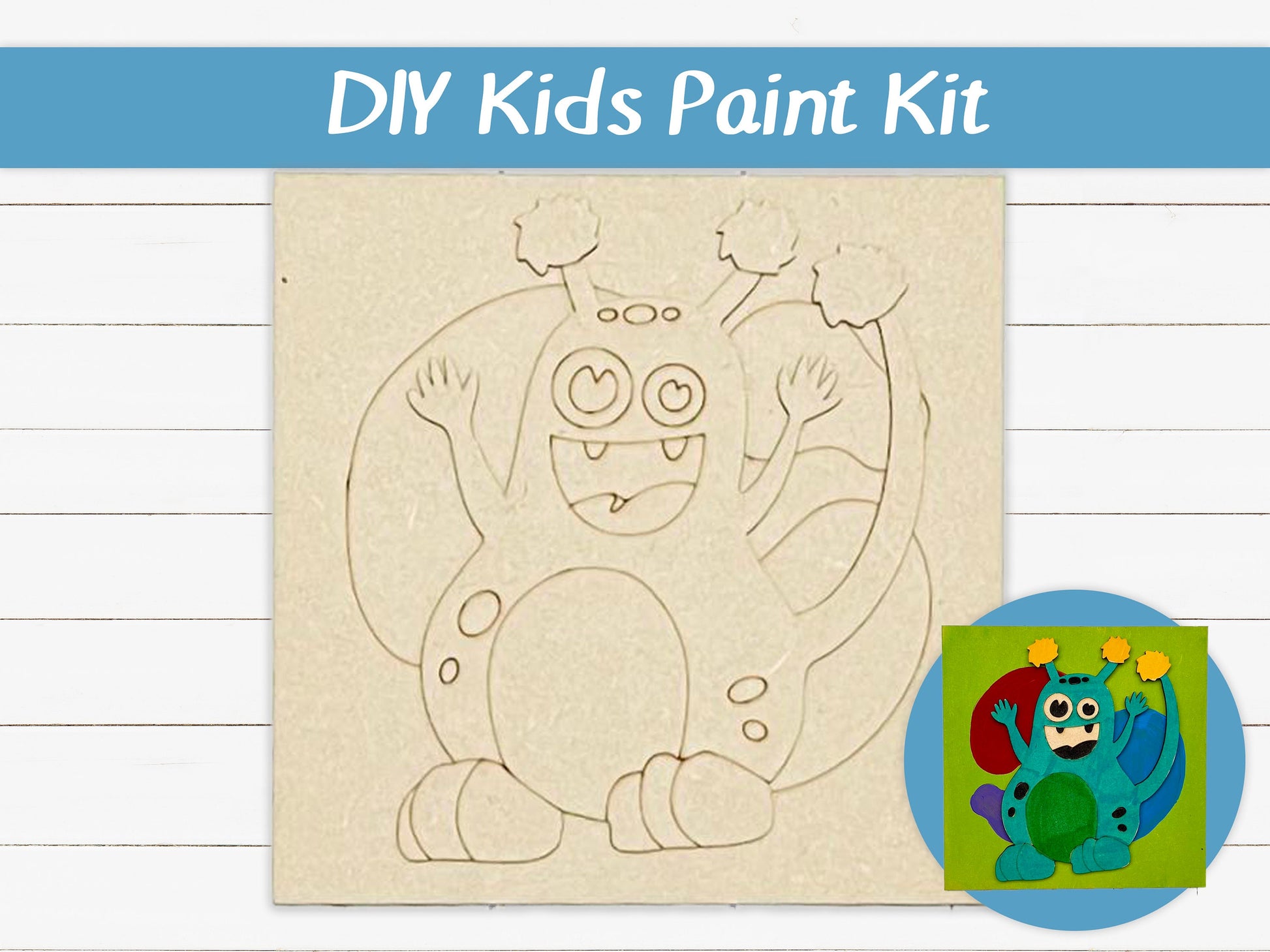 DIY Kids Paint Kit - Monster Spots DIY Kit, Kids Paint Project, DIY Kit, Childrens Craft Project, Kids Craft Kit, Birthday Party