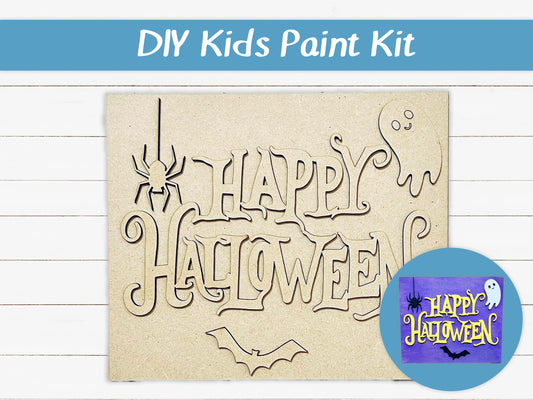 DIY Kids Paint Kit - Happy Halloween DIY Kit, Kids Paint Project, DIY Kit, Childrens Craft Project, Kids Craft Kit, Birthday Party