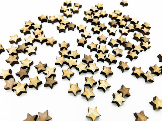 Wood Confetti - 100 BLANK 1/2" Wood Stars, Christmas Stars, Wood Confetti Stars, Rustic Wedding Decor, Table Decorations, Small Wooden Stars