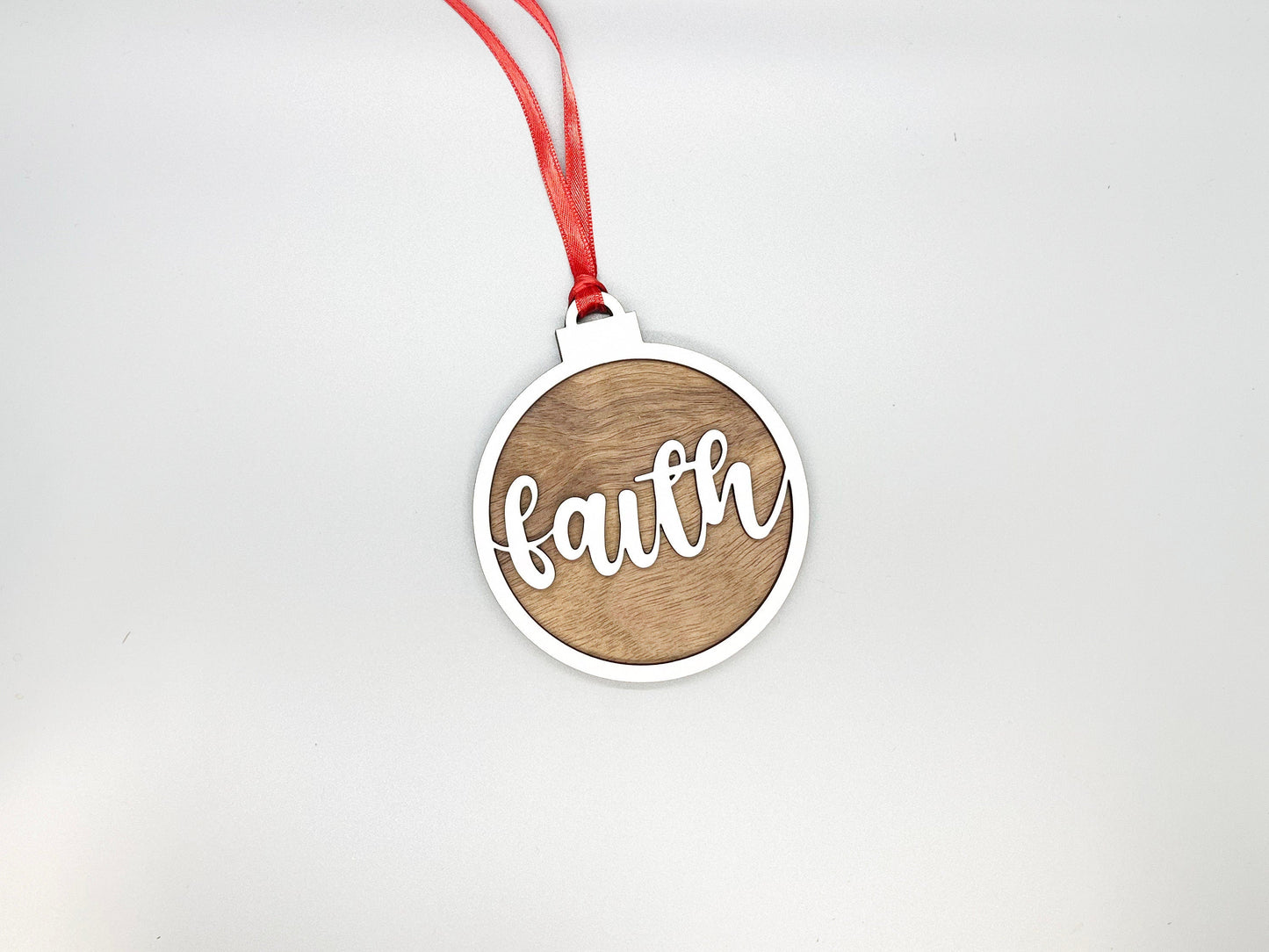 Wooden Ornament - Inspirational Words Ornament - Faith, Believe, Peace, Hope, Love, Joy, Noel - Wood Ornament, Christmas Ornament