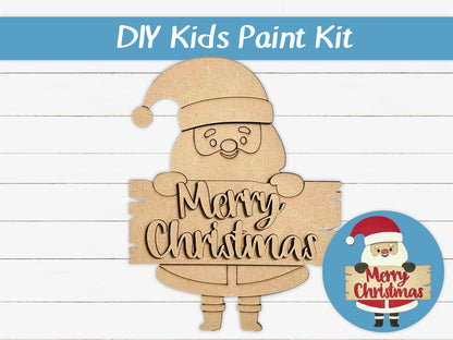 DIY Kids Paint Kit - Santa Merry Christmas Kit, Kids Paint Project, DIY Kit, Childrens Craft Project, Kids Craft Kit, Birthday Party