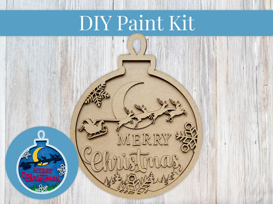 DIY Paint Kit - Merry Christmas Night Sign, Welcome Sign, Wood Sign, Paint at Home, Craft Kit, Make Your Own, Paint Your Own, Paint Party