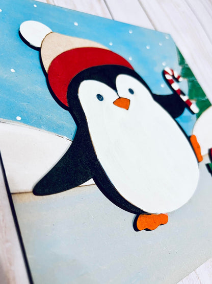 DIY Kids Paint Kit - Penguin Snow Gift Kit, Kids Paint Project, DIY Kit, Childrens Craft Project, Kids Craft Kit, Birthday Party