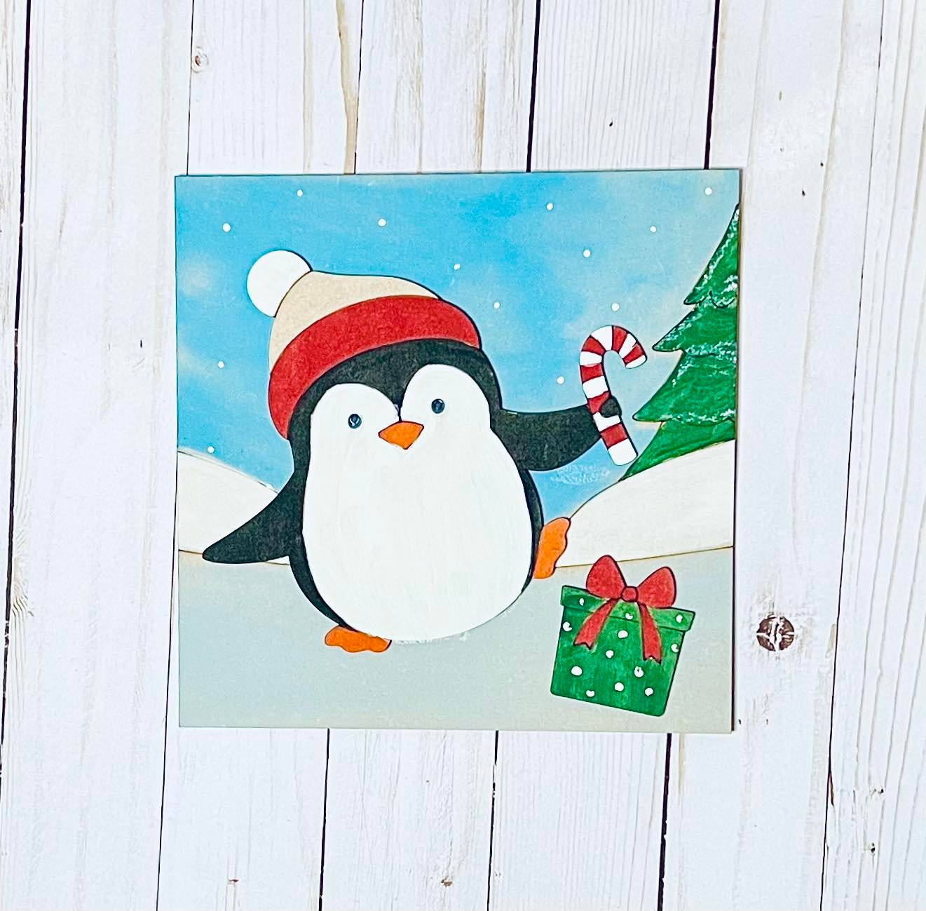 DIY Kids Paint Kit - Penguin Snow Gift Kit, Kids Paint Project, DIY Kit, Childrens Craft Project, Kids Craft Kit, Birthday Party