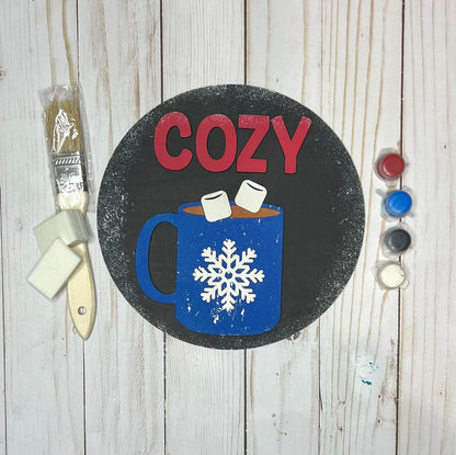 DIY Kids Paint Kit - Cozy Mug Snowflake Kit, Kids Paint Project, DIY Kit, Childrens Craft Project, Kids Craft Kit, Birthday Party