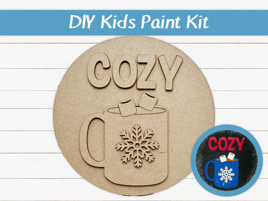 DIY Kids Paint Kit - Cozy Mug Snowflake Kit, Kids Paint Project, DIY Kit, Childrens Craft Project, Kids Craft Kit, Birthday Party