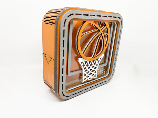 Basketball Bank - Basketball Hoop Bank, Piggy Bank, Wood Gift For Kids, Basketball Money Bank, Wooden Piggy Bank, Wood Piggy Bank