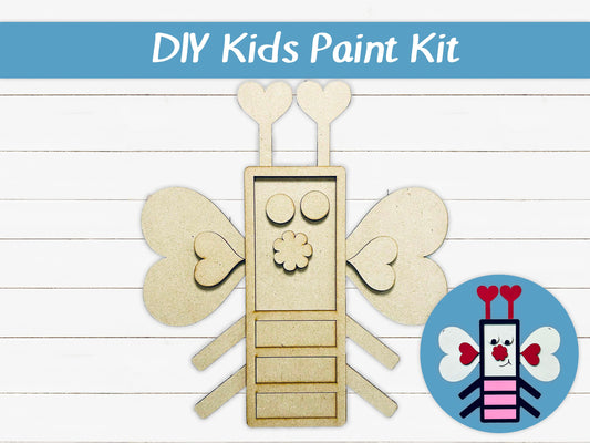 DIY Kids Paint Kit - Love Bug Hearts Kitt, Kids Paint Project, DIY Kit, Childrens Craft Project, Kids Craft Kit, Birthday Party