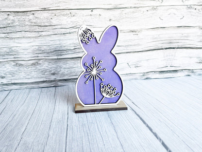 Spring Home Decor - Spring Vine Floral Bunnies Stand Set, Floral Bunny, Vines, Mantel Decor, All Seasons Decorations for Shelf, Easter