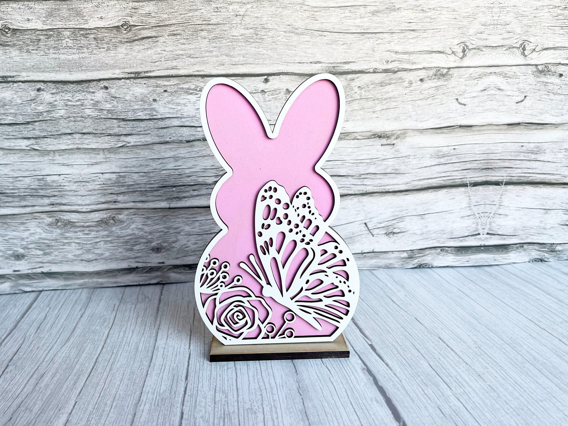 Spring Home Decor - Spring Flower Dragonfly Bunnies Stand Set, Dragonfly Bunny, Butterfly, Mantel Decor, All Seasons Decorations for Shelf