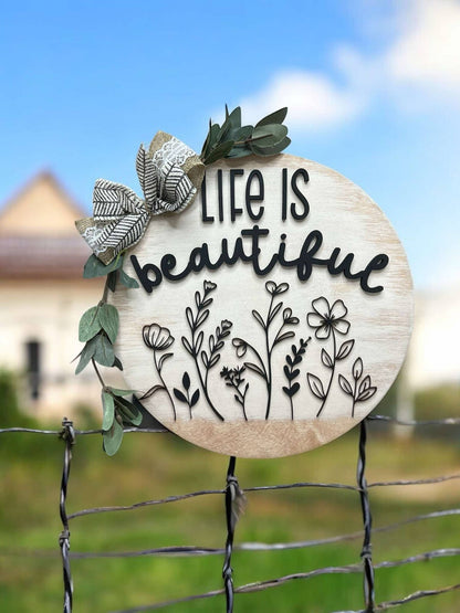 Life is Beautiful Floral Sign DIY Kit