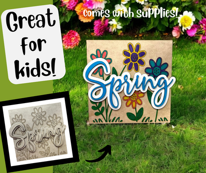 Spring Flowers Floral Kids Paint Kit