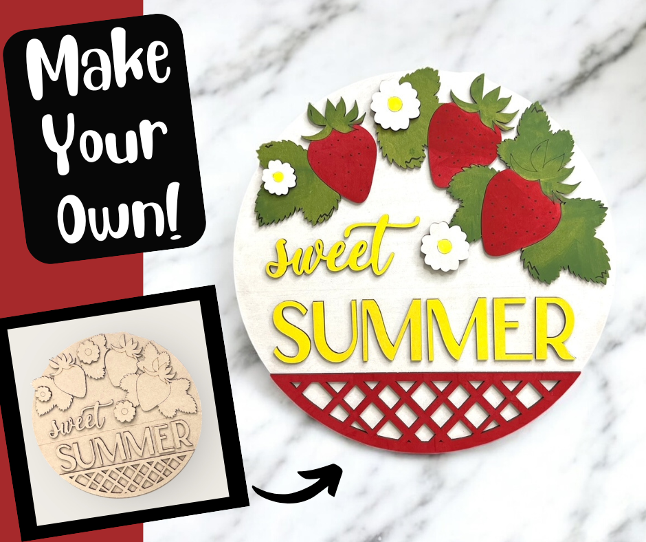 Sweet Summer Strawberries Sign DIY Paint Kit
