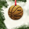 Basketball Circle Wooden Ornament