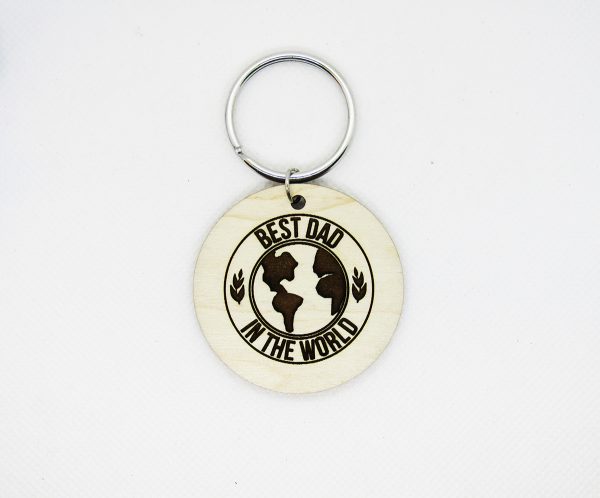 Best Dad in the World Circle Keychain
