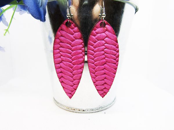 Petal Teardrop Fishtail Earrings Hot Pink