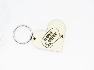 Happy Camper Heart Keychain