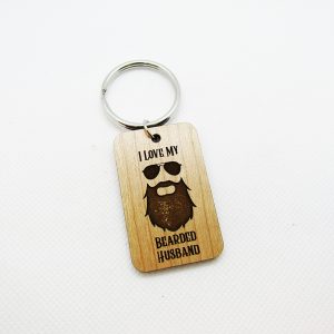 I Love My Bearded Husband Keychain
