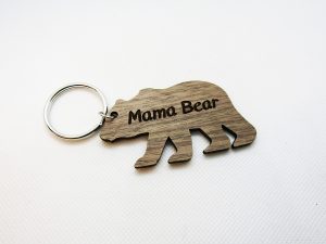Mama Bear Wooden Keychain