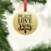 Peace Love Joy Holly Leaves Ornament