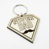 Super Dad Mustache Keychain