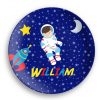 Astronaut Boy Girl Night Sky Plate