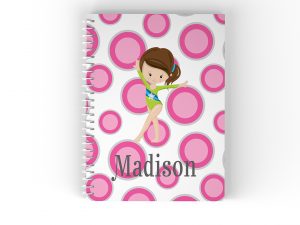 Gymnastic Girl Pink Polka Dot Notebook