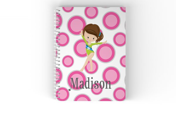 Gymnastic Girl Pink Polka Dot Notebook