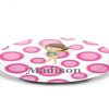 Gymnastic Girl Dots Green Suit Plate