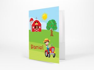 Happy Farm Boy Girl Barn Folder