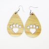 Teardrop Heart Paw Print Earrings